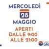 APERTURA STRAORDINARIA Mercoledì 28 Maggio il Parco Commerciale Grancia resterà aperto dalle 09:00 alle 21:00