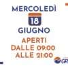 APERTURA STRAORDINARIA mercoledì 18 Giugno, il Parco Commerciale Grancia, resterà aperto fino alle 21:00.