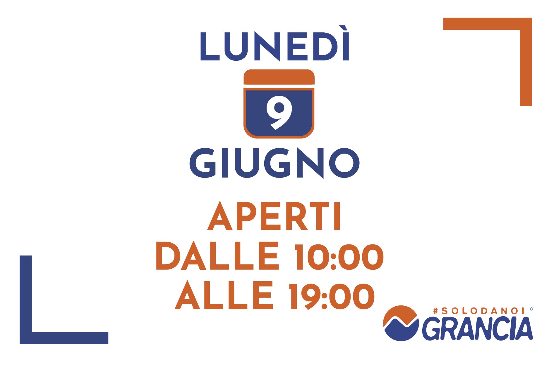 Il 9 Giugno, per il lunedì di Pentecoste, il Parco Commerciale Grancia, sarà aperto dalle 10:00 alle 19:00.